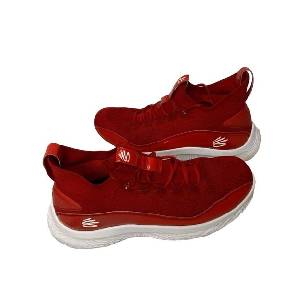 Under Armour Steph Curry 8 Flow TB 3024785-605 Red Patent White Men's 14 Shoes - Picture 5 of 11